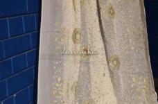 150 Grams Multi Gold Floral Sequins Embroidery on Dyeable Viscose Georgette fabric 44inch